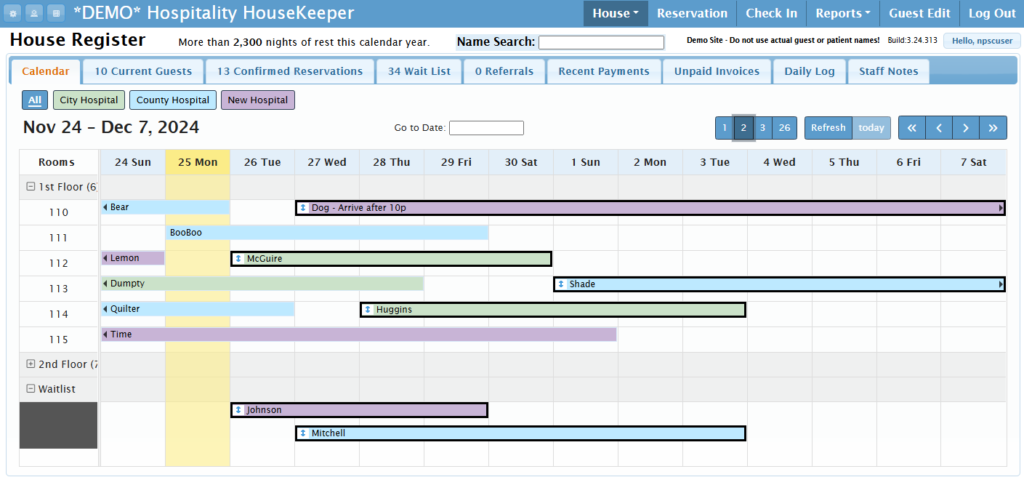 Manage rooms, reservations, and referrals.